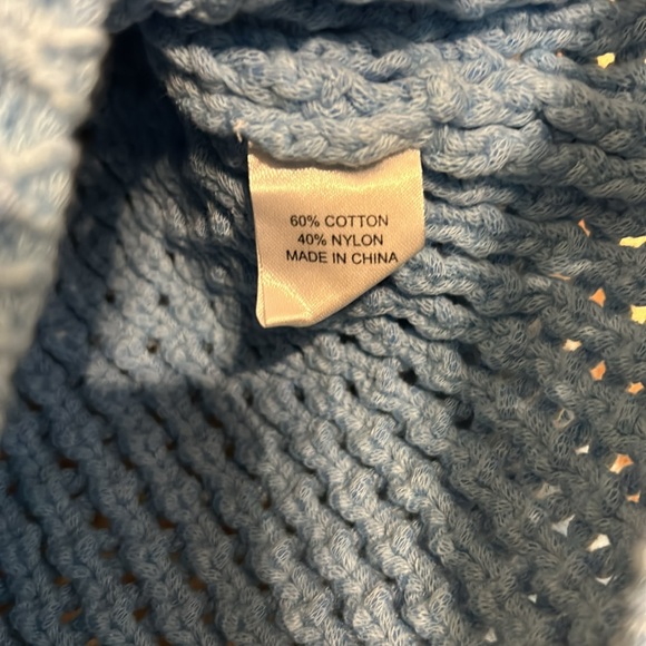 Corsica Blue Crochet Knit Annette Sweater - Picture 7 of 8